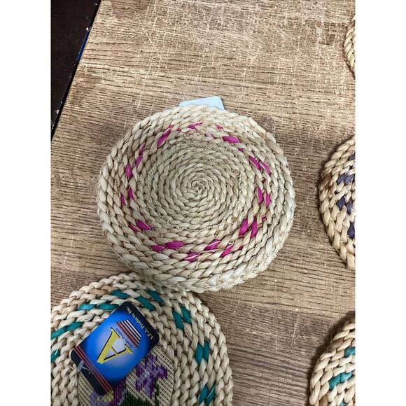 Set Of 8 Floral Woven Hot Plates/Trivets - 7”D - Picture 14 of 14